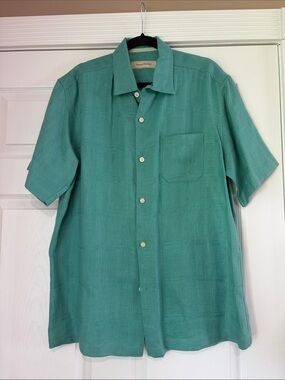 FINAL SALE- Tommy Bahama like new Teal Short-Sleeve Button-Down Shirt